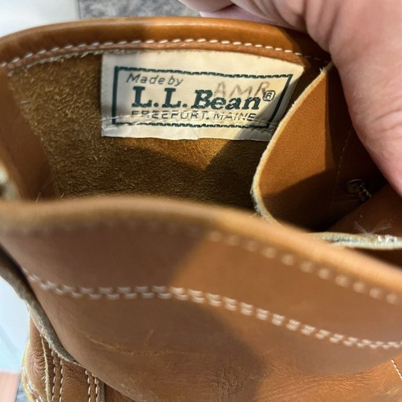 LL BEAN Duck Boots Maine Hunting Shoe Womens Size 7 Brown‎ / Blue GUC - Picture 11 of 12